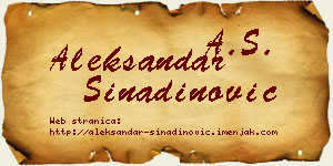 Aleksandar Sinadinović vizit kartica